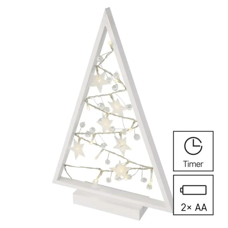 LED dekorácia – svietiaci stromček s ozdobami, 40 cm, 2xAA, vnútorný, teplá biela, časovač – Obrázok 8
