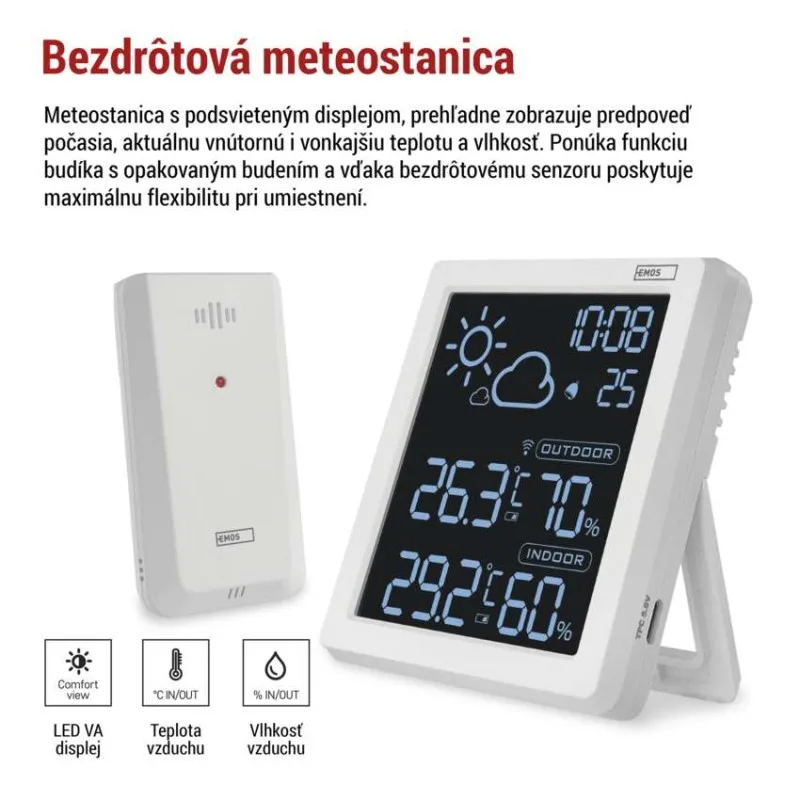 Domáca bezdrôtová meteostanica E8647W – Obrázok 5