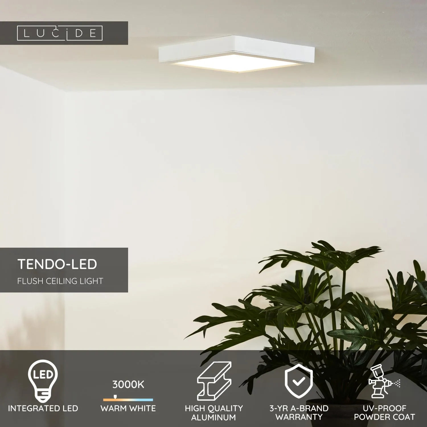 TENDO-LED – Stropné svietidlo na zapustenie – LED – 1x18 W, 3000 K – biele – Obrázok 3