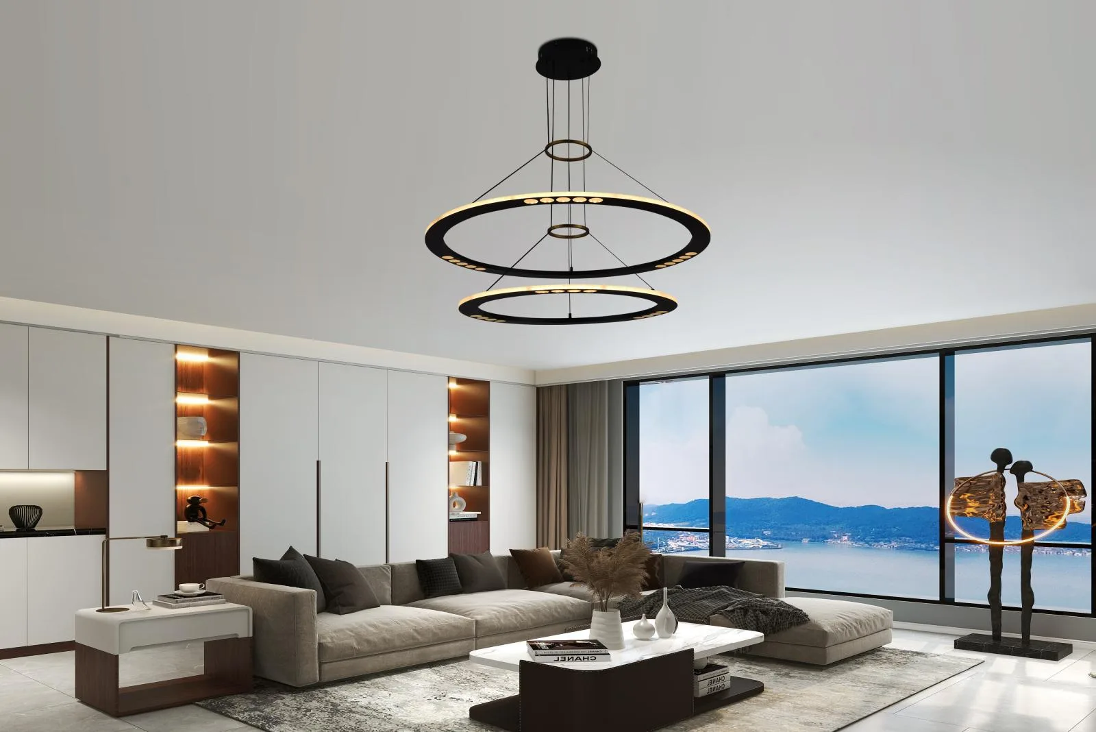 LED závesné svietidlo na lanku + diaľkový ovládač 90W - J7302/B – Obrázok 13