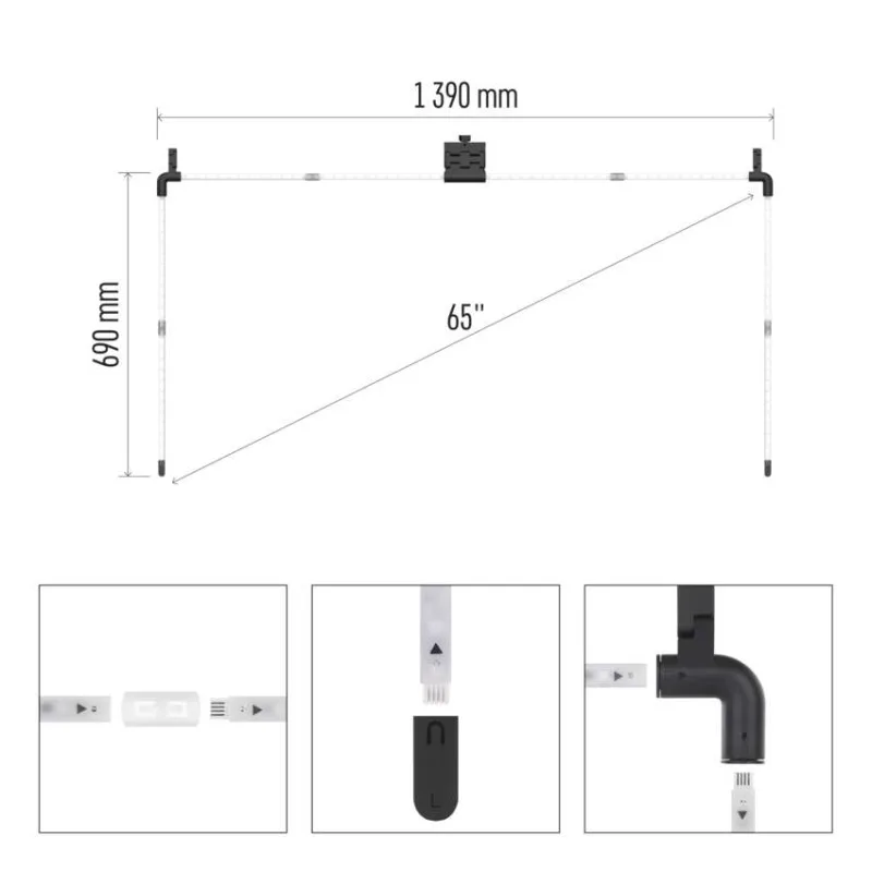 GoSmart Ambientné LED RGB osvetlenie za TV 65“ (164 cm) – Obrázok 25