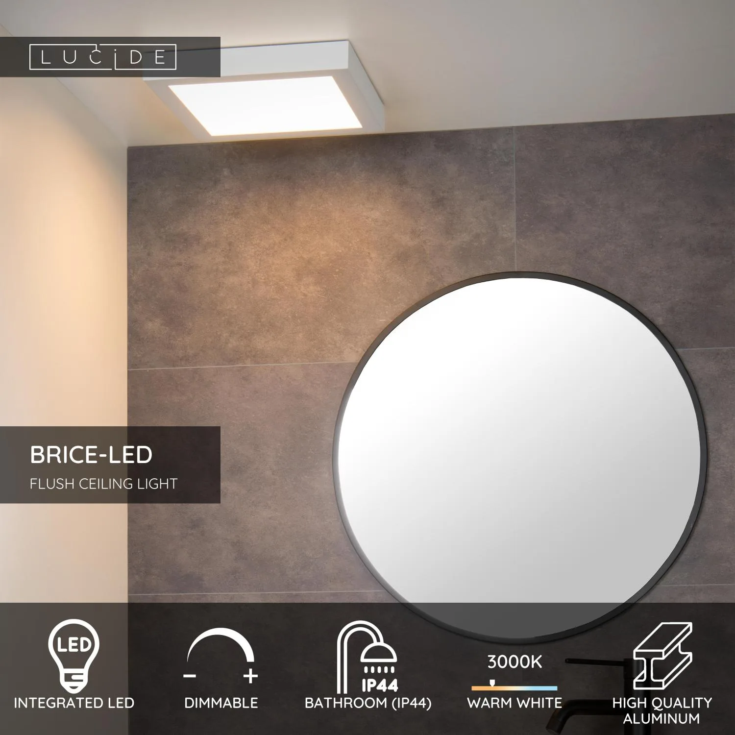 BRICE-LED – Stropné svietidlo na zapustenie do stropu do kúpeľne – LED s možnosťou stmievania – Obrázok 7