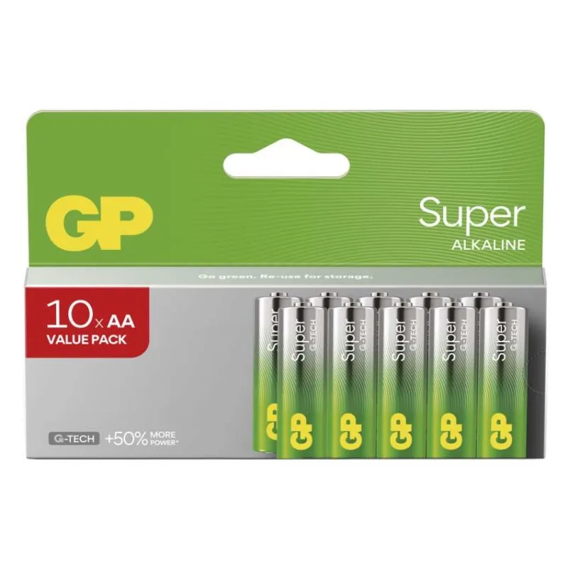 Alkalická batéria GP Super LR6 (AA) 10 ks – Obrázok 2