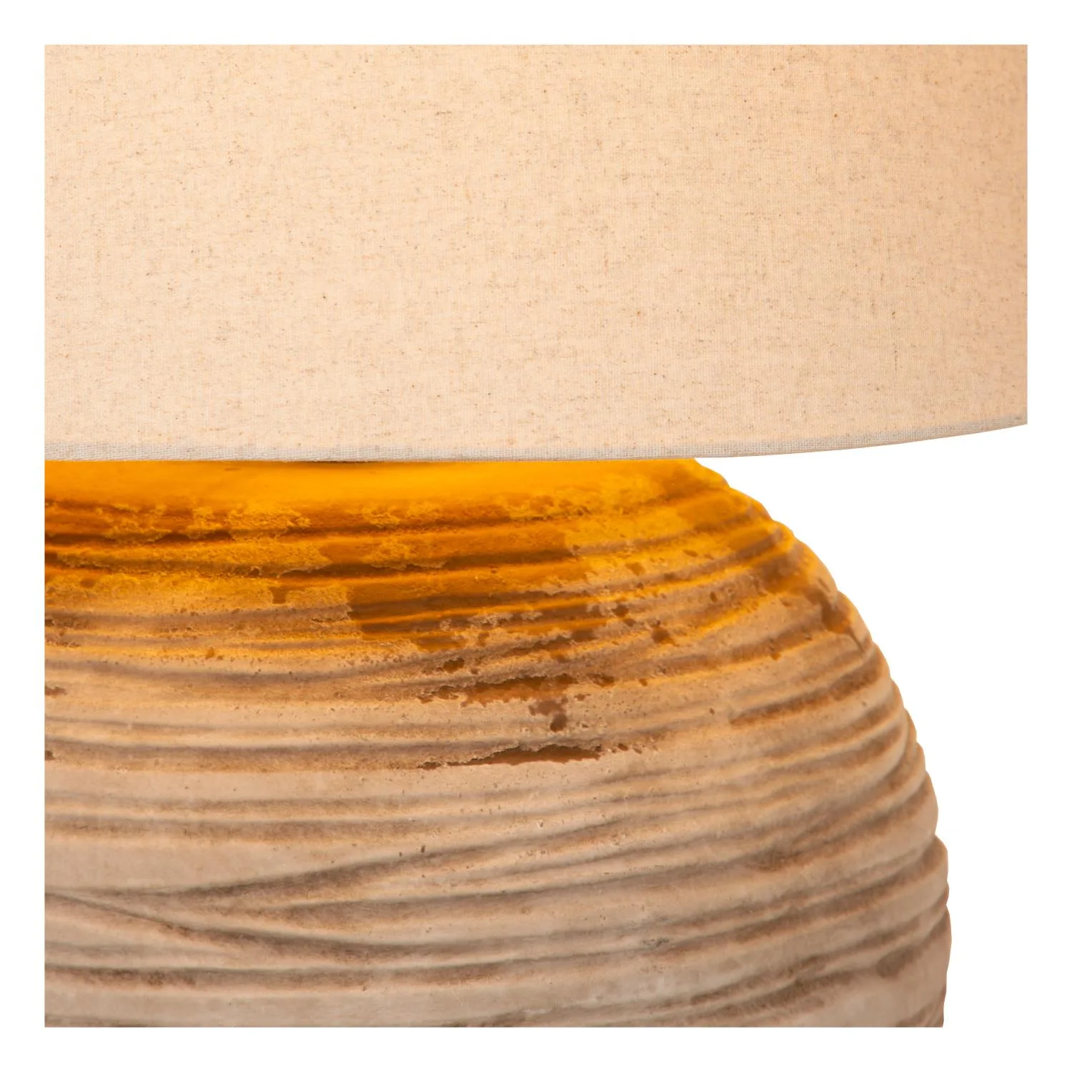 DENISE - Stolná lampa - Ø 55 cm - 1xE27 - hnedá | Nálada – Obrázok 4