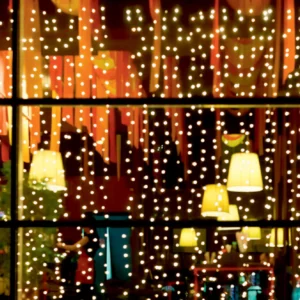 Micro LED svietiaci záves, 20 reťazcí / 20 LED, teplá biela, na vonkajšie použitie