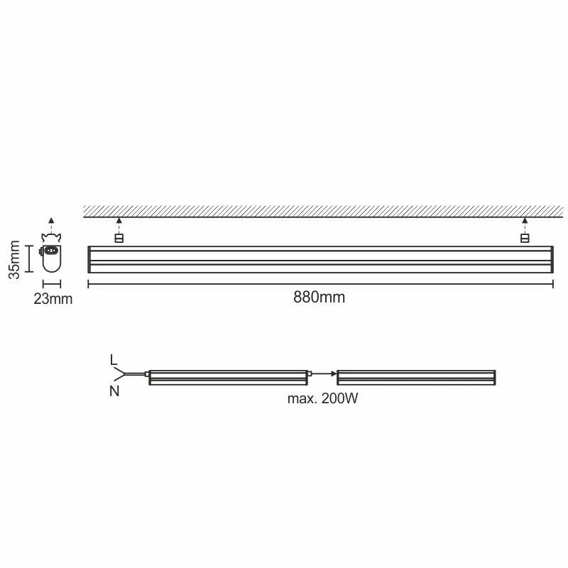 LED podlinkové svietidlo 12W / IP20 T5 / 900 / 4000K - LNL823 – Obrázok 4