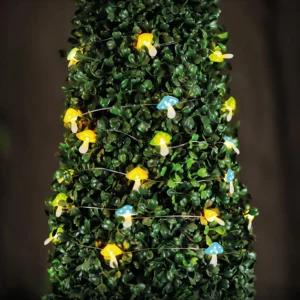 Solárna LED svetelná reťaz – huby – 2,4 m – 25 LED – teplá biela