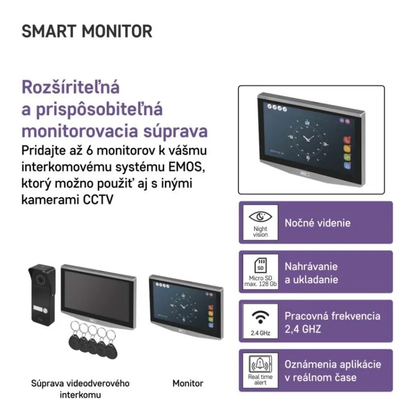 GoSmart Prídavný monitor IP-750B domáceho videovrátnika IP-750A – Obrázok 5