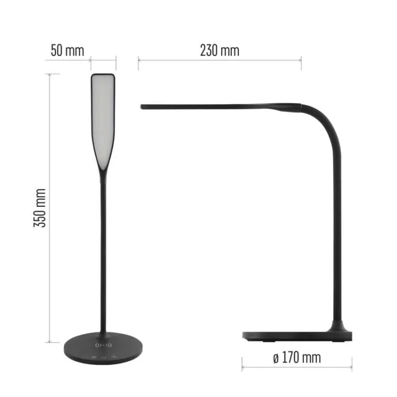 LED stolná lampa OSCAR, čierna – Obrázok 3
