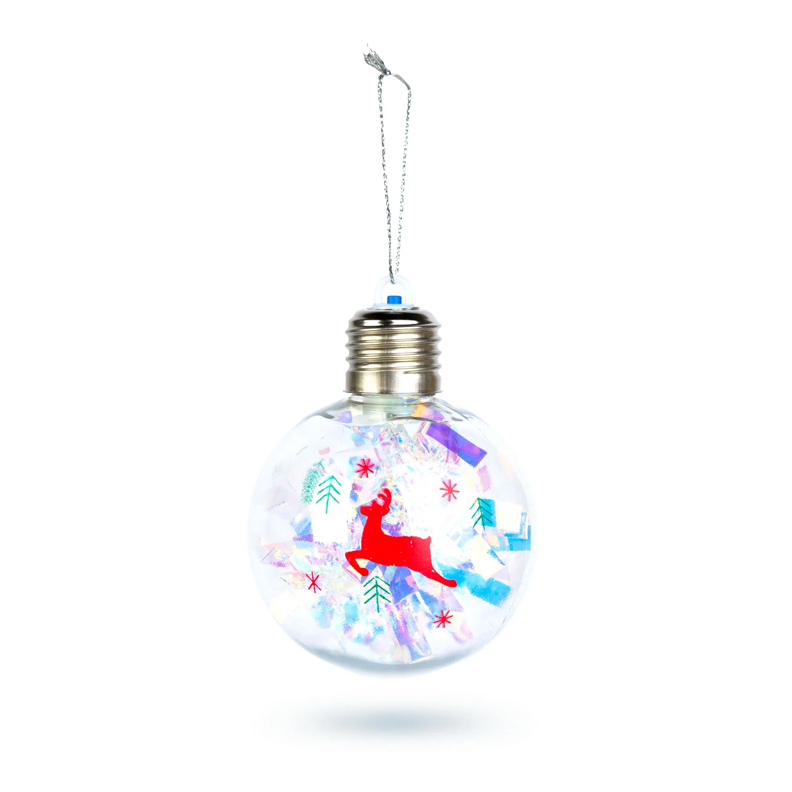 Vianočná LED guľa - RGB LED - priehľadná - plast - 8 cm – Obrázok 8