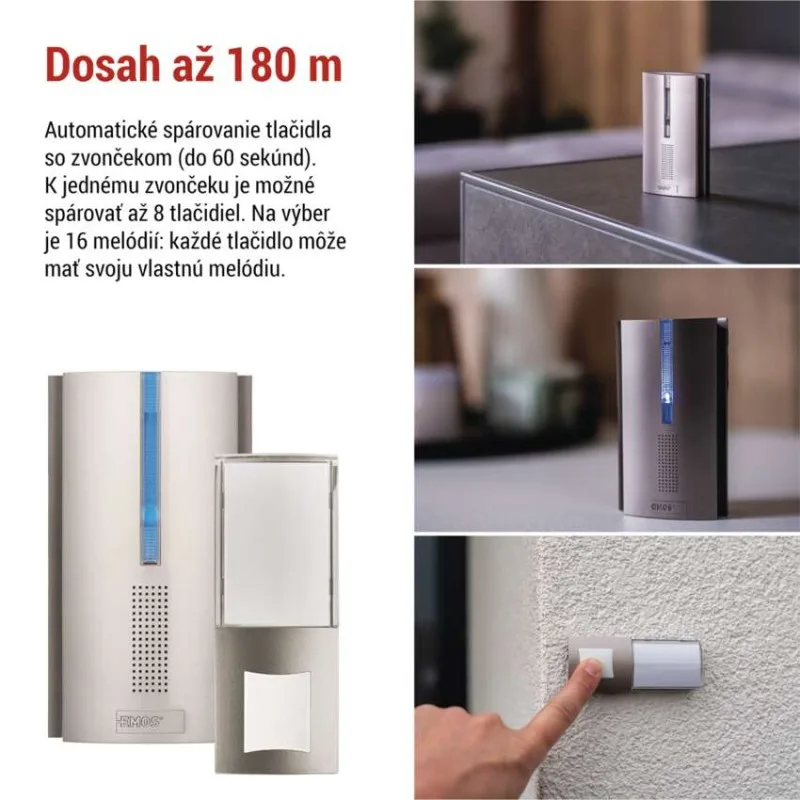 Domový bezdrôtový zvonček P5763N na 3× AA, možnosť predĺženia signálu – Obrázok 6
