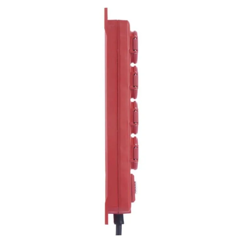 Predlžovací kábel 5 m / 4 zásuvky / s vypínačom / čierno-červený / guma-neoprén / 1,5 mm2 – Obrázok 8
