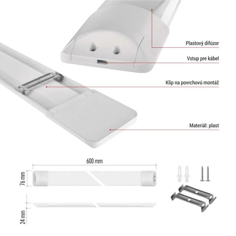 LED lineárne svietidlo MINO 20W, neutrálna biela – Obrázok 6