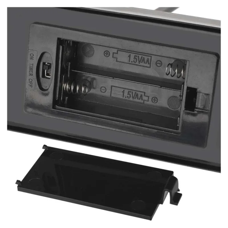 LED svietnik kovový čierny, 40 cm, 2x AA, vnútorný, teplá biela – Obrázok 11
