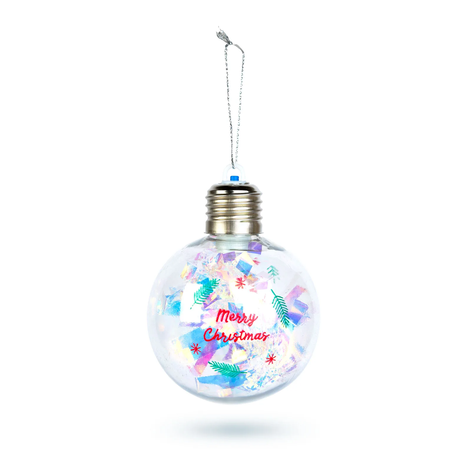 Vianočná LED guľa - RGB LED - priehľadná - plast - 8 cm – Obrázok 7