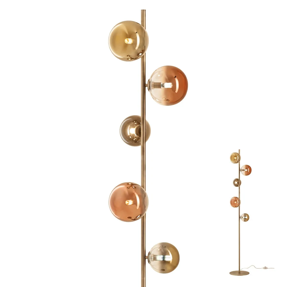 ROY LAMP 5X10W G9 MATT BRASS/GOLD+COFFEE IP20 stojanové