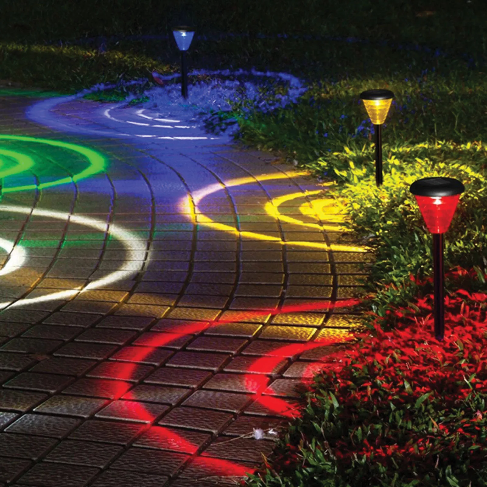 Zapichovacia solárna lampa – RGB LED – 9 x 36 cm – meniace farbu – Obrázok 3