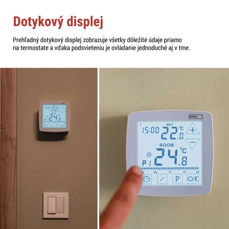 Izbový programovateľný drôtový OpenTherm termostat P56A02 – Obrázok 6