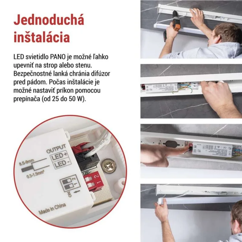 LED lineárne svietidlo PANO 50W, neutrálna biela – Obrázok 4