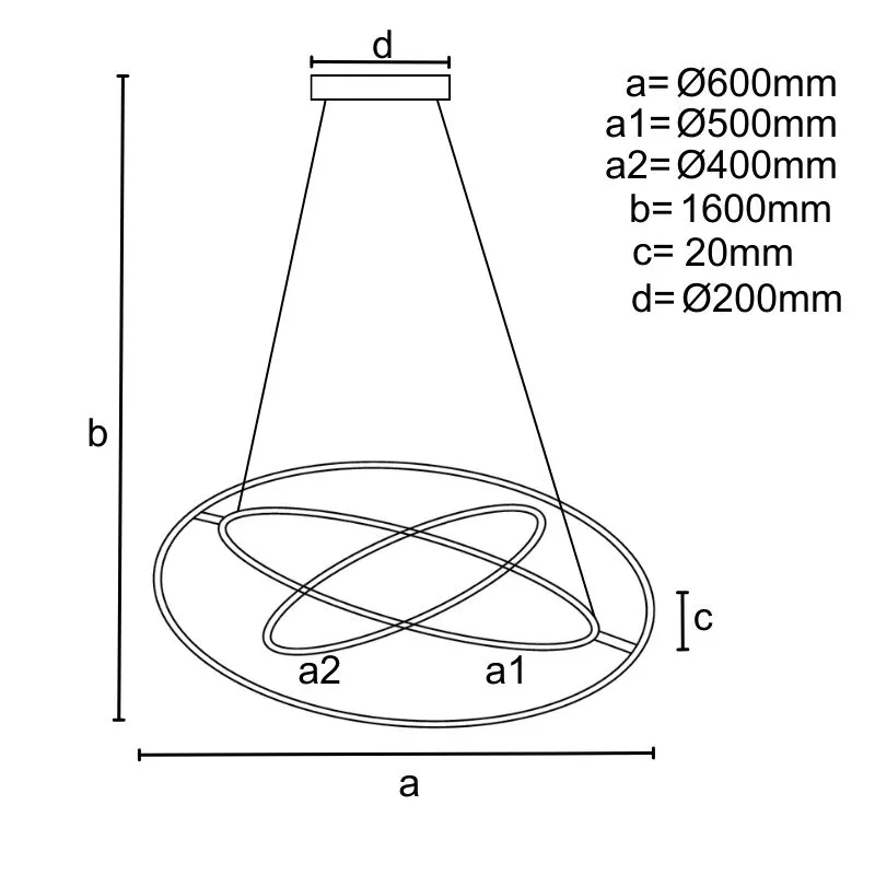 LED závesné svietidlo na lanku + diaľkový ovládač 105W - J4350/BR – Obrázok 6