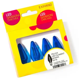 Blister so 4 modrými žiarovkami FELICIA LED FILAMENT 14 V/0,2 W