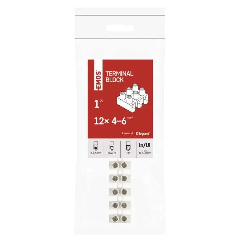 Skrutková svorkovnica 12× 4–6mm2, 450 V, biela – Obrázok 9