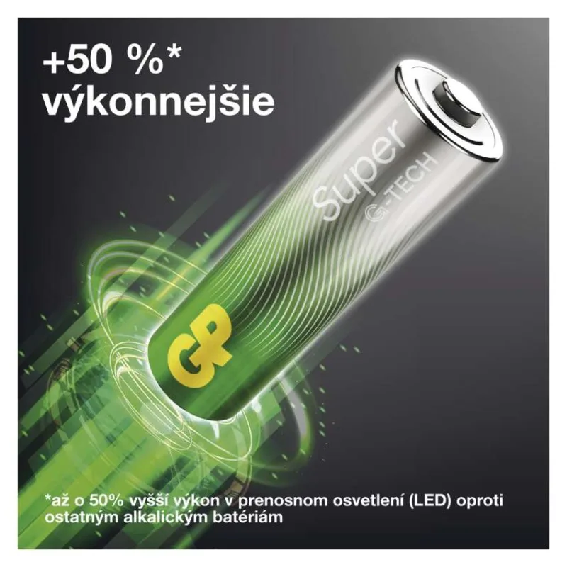 Alkalická batéria GP Super LR6 (AA), 8 ks – Obrázok 3