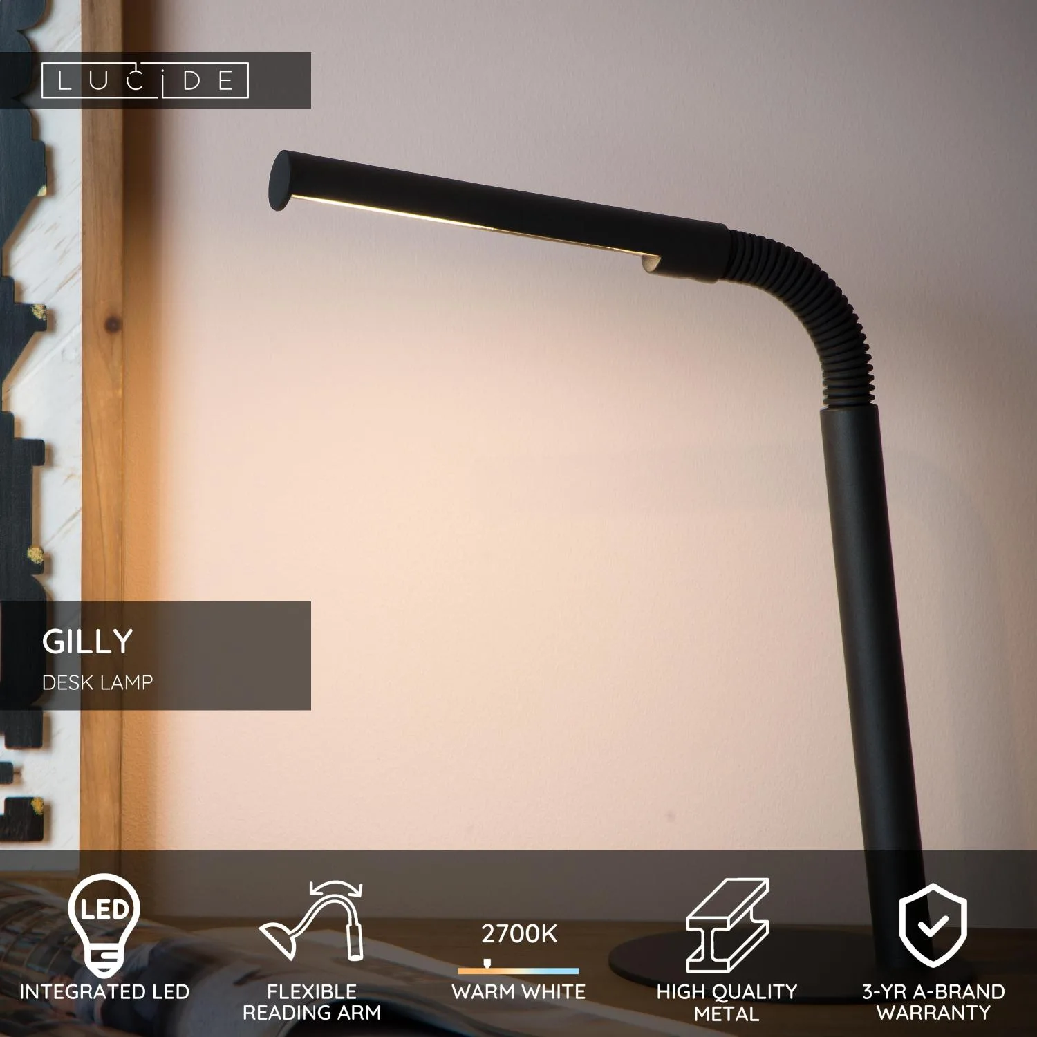 GILLY - Stolná lampa - LED - 1x5W 2700K – Obrázok 2