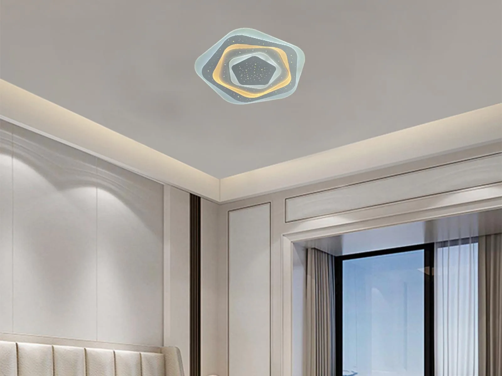 LED stropné svietidlo + diaľkový ovládač 105W - J1306/W – Obrázok 4