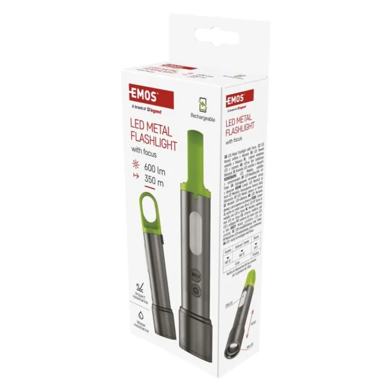 LED nabíjacie ručné kovové svietidlo, 600 lm, 1 200 mAh – Obrázok 11