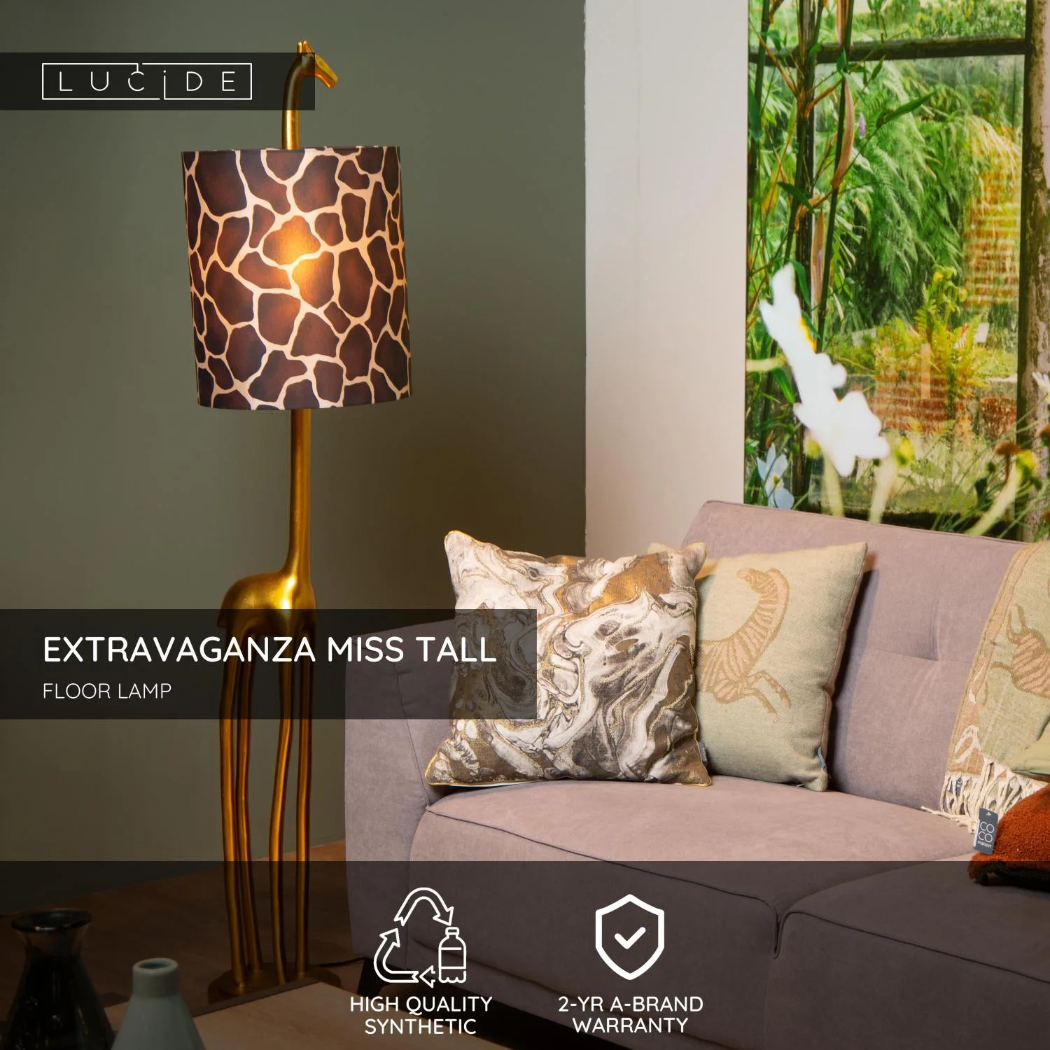 EXTRAVAGANZA MISS TALL – Stojacie svietidlo – Ø 31,5 cm – 1xE27 – Matná zlatá / Mosadz – Obrázok 3