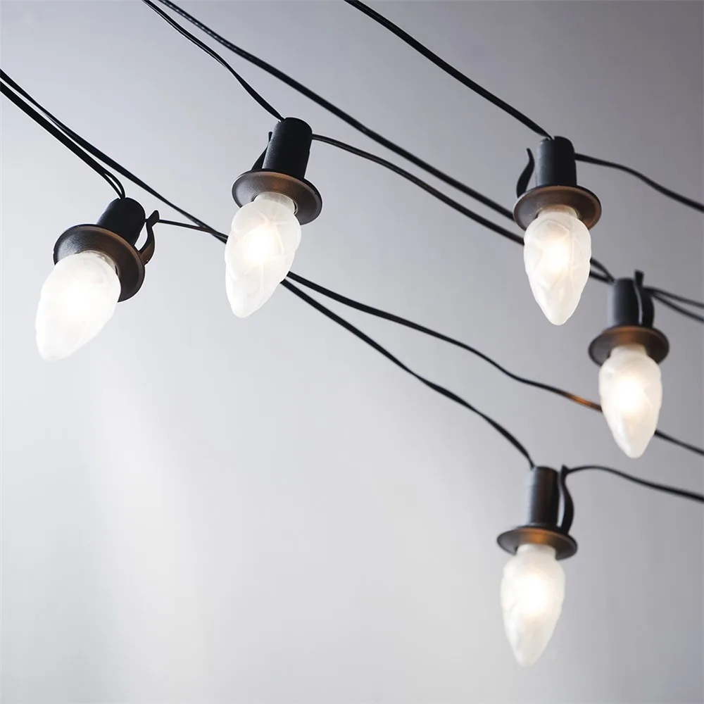 Vonkajšia súprava LED Filament Šiška biela, možnosť predĺženia, čierne káble + napájací transformátor – Obrázok 9