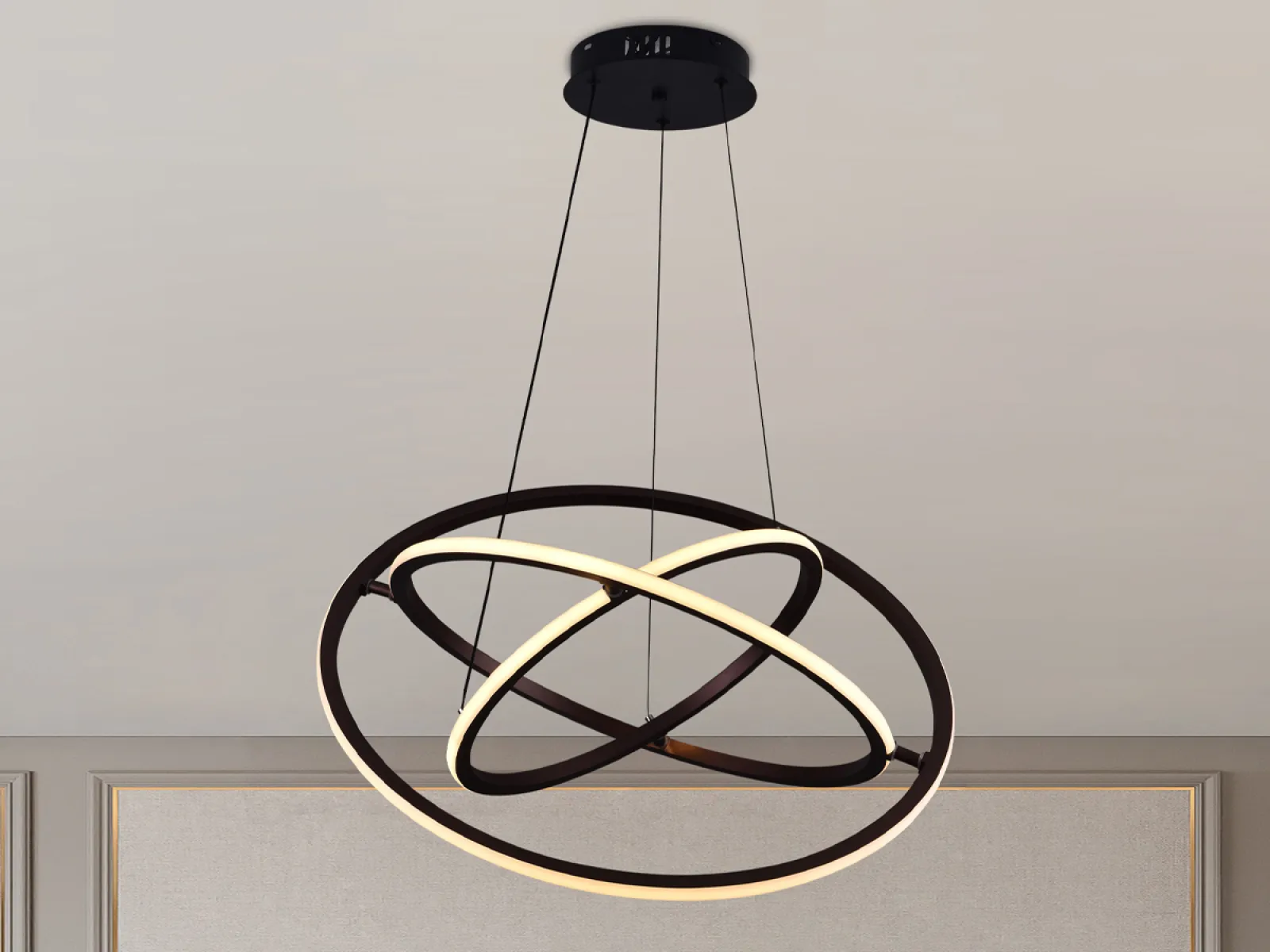 LED závesné svietidlo na lanku + diaľkový ovládač 105W - J4350/BR – Obrázok 4