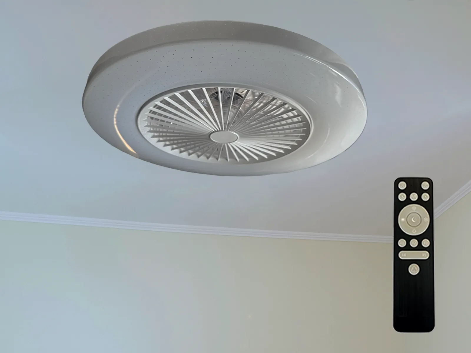 LED stropné svietidlo + stropný ventilátor STAR + diaľkový ovládač 72W - LCL6350