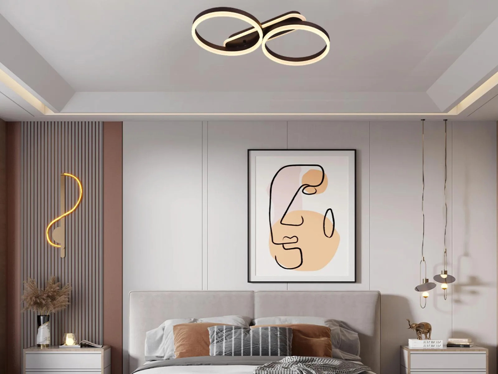 LED stropné svietidlo s diaľkovým ovládačom 60W - J3362/BR – Obrázok 10