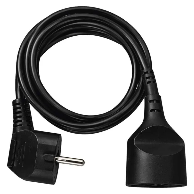Predlžovací kábel 1,5 m / 1 zásuvka / čierny / PVC / 1 mm2 – Obrázok 2