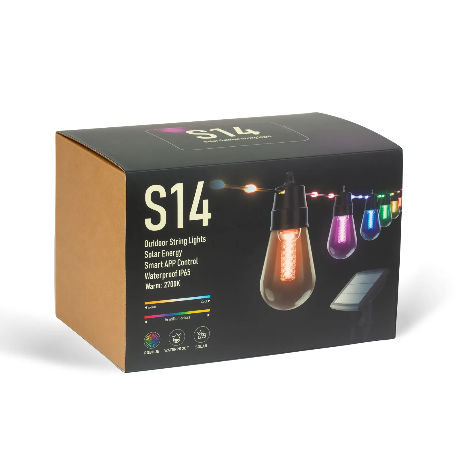 Smart solárna sveteľná reťaz - 85 + 15 ks RGB LED - 14,5 m - bluetooth – Obrázok 6