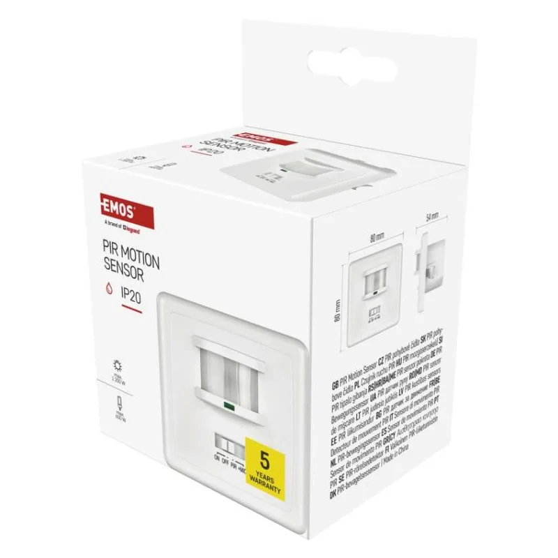 PIR senzor (pohybové čidlo) IP20 1200W, biela – Obrázok 10
