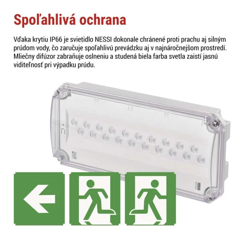 LED Núdzové svietidlo NESSI 3W 3H IP66 – Obrázok 5