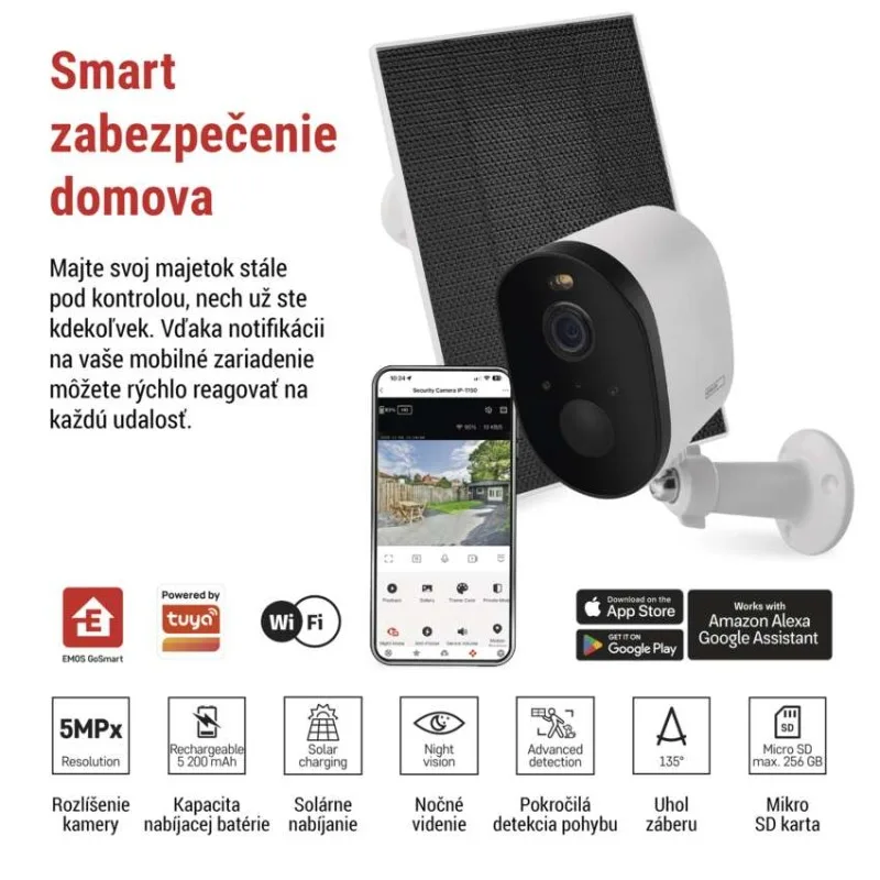 GoSmart Vonkajšia batériová kamera IP-1150 SNAP s WiFi a solárnym panelom – Obrázok 2