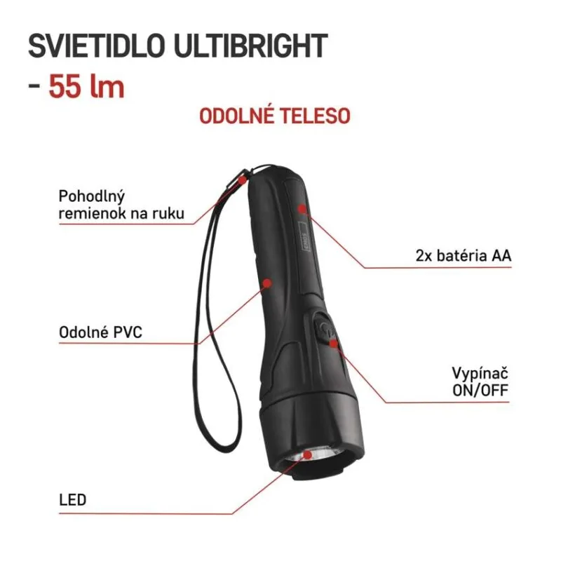 LED ručné svietidlo P3210, 55 lm, 2× AA – Obrázok 3