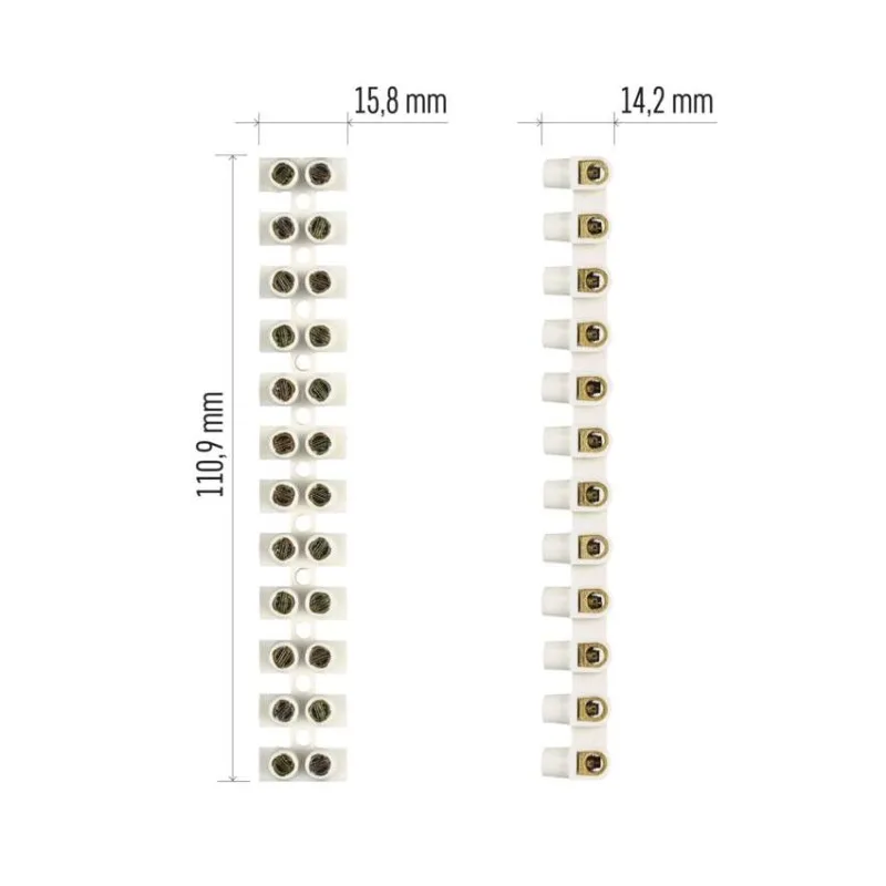 Skrutková svorkovnica 12× 4–6mm2, 450 V, biela – Obrázok 12