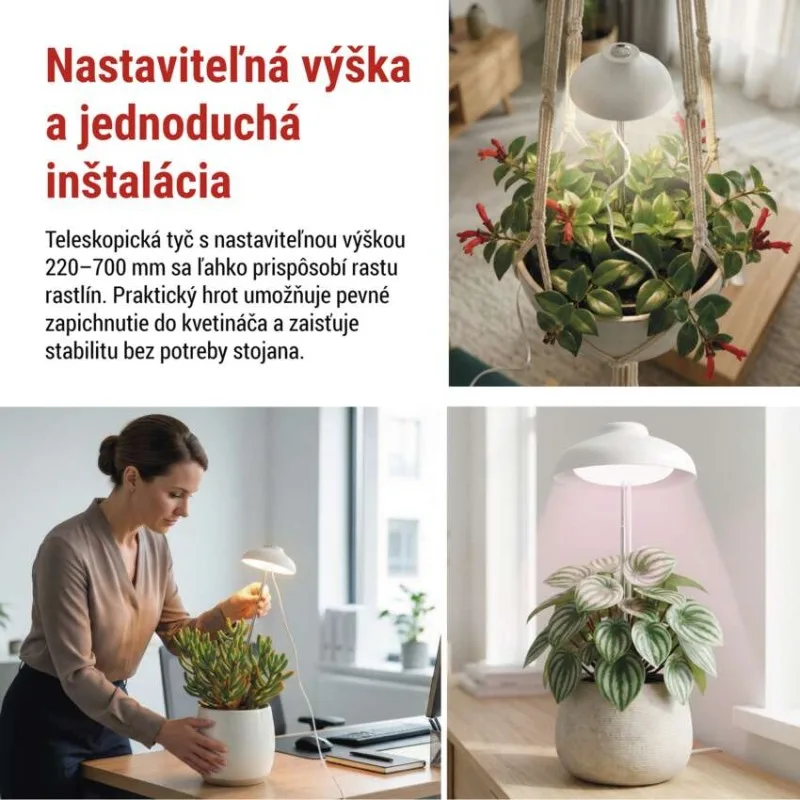 LED GROW pestovateľská lampa 5 W, časovač, biela – Obrázok 7