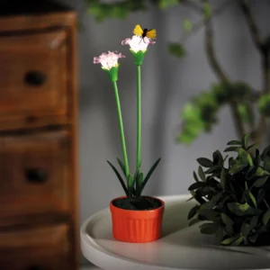 Farebné solárne kvety - 8 x 8 x 32 cm - 10 teplých bielych LED