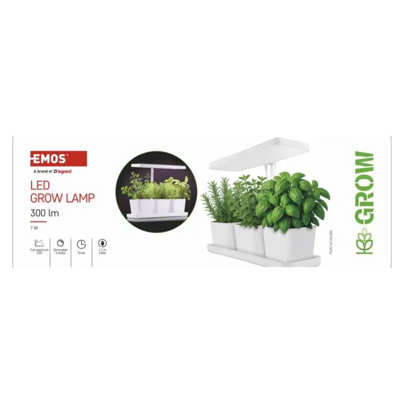 LED GROW pestovateľská lampa 7 W, časovač, stmievateľná lampa, biela – Obrázok 14