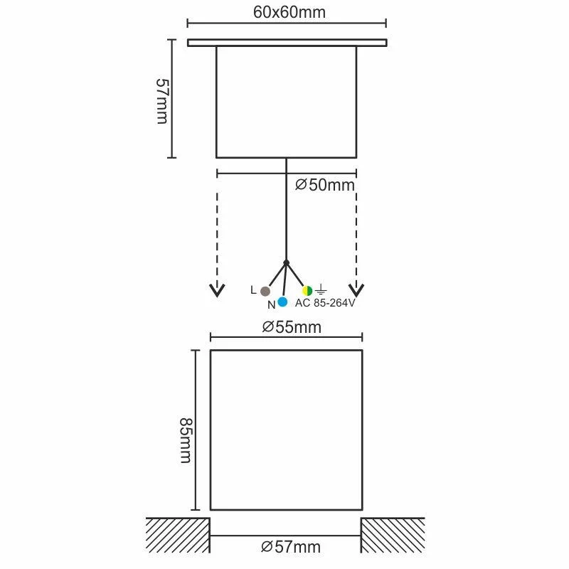 LED vonkajšie podlahové svietidlo 4W / IP67 GL511 / 2800K - LGL514S – Obrázok 2