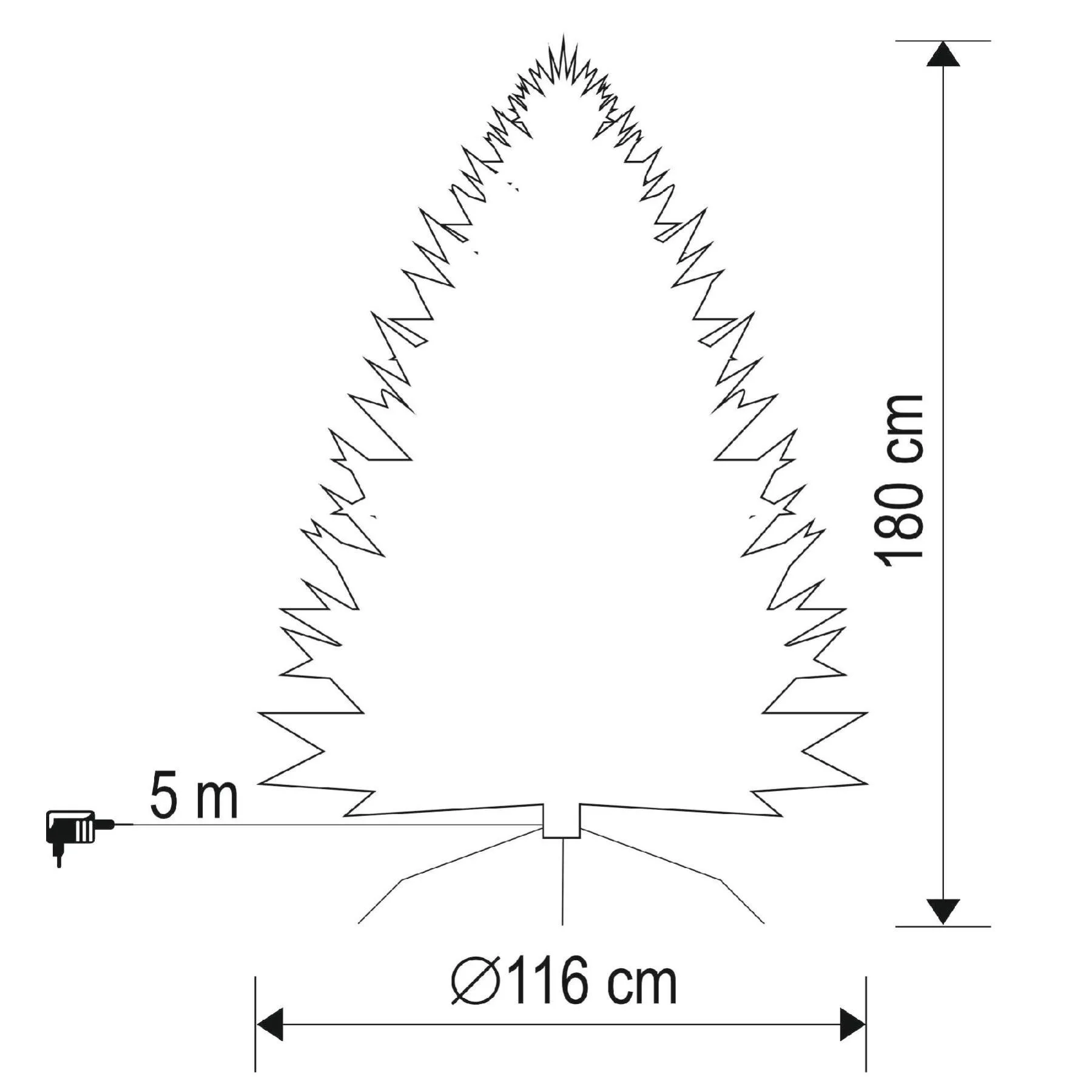 Umelý vianočný stromček so zabudovaným LED osvetlením, výška 180 cm – Obrázok 3