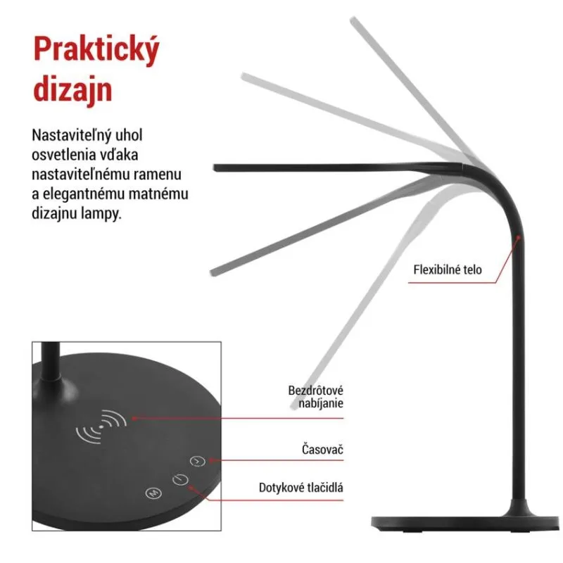 LED stolná lampa OSCAR, čierna – Obrázok 7