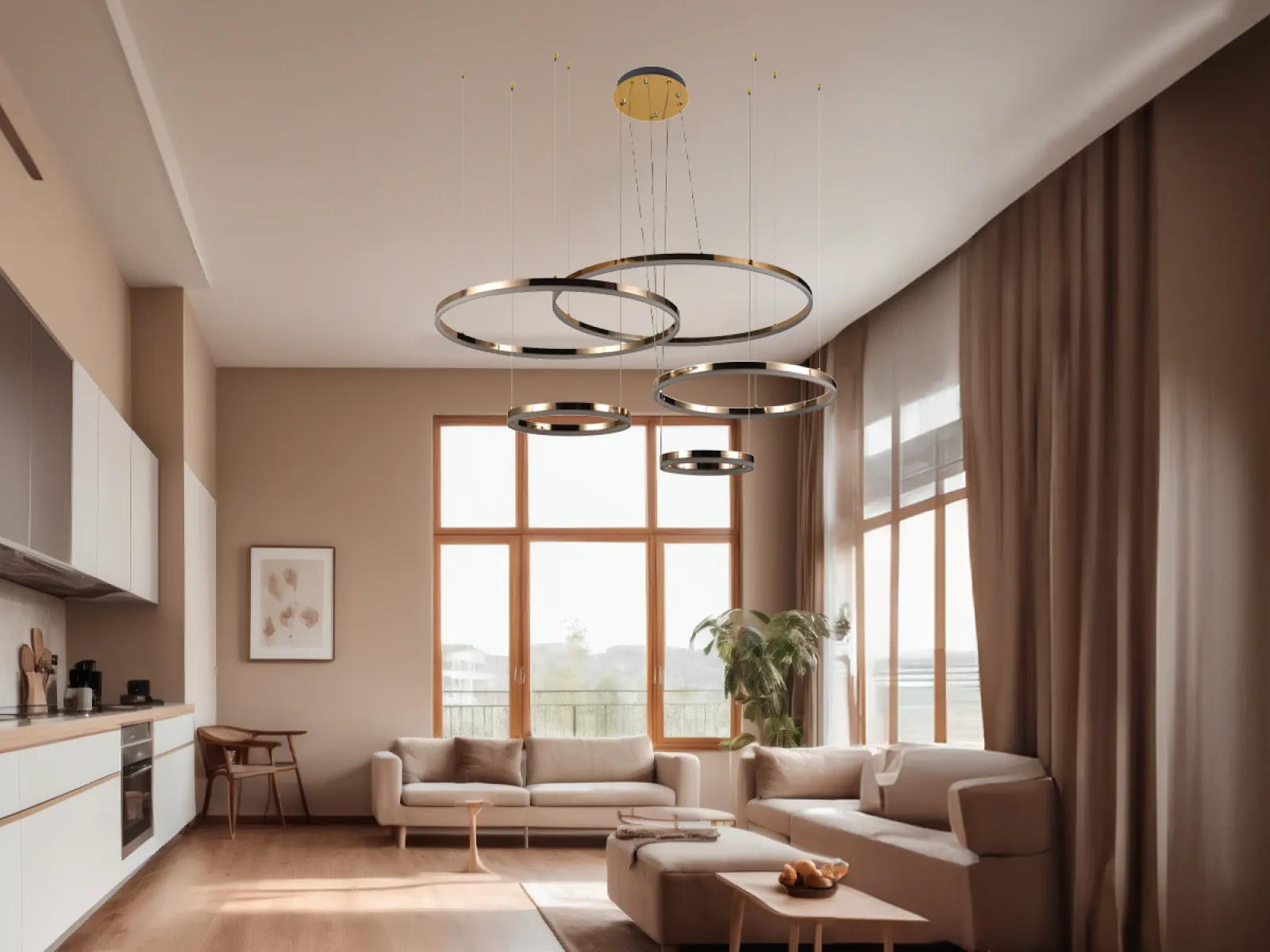 LED závesné svietidlo s diaľkovým ovládačom 220W – Obrázok 2