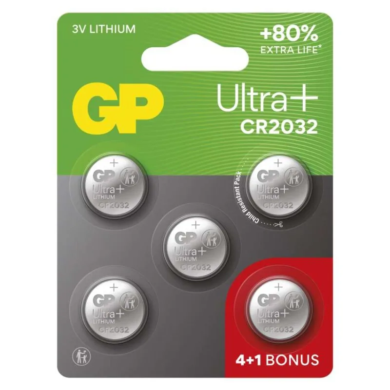 Lítiová gombíková batéria GP Ultra plus CR2032, 200 ks display box – Obrázok 3